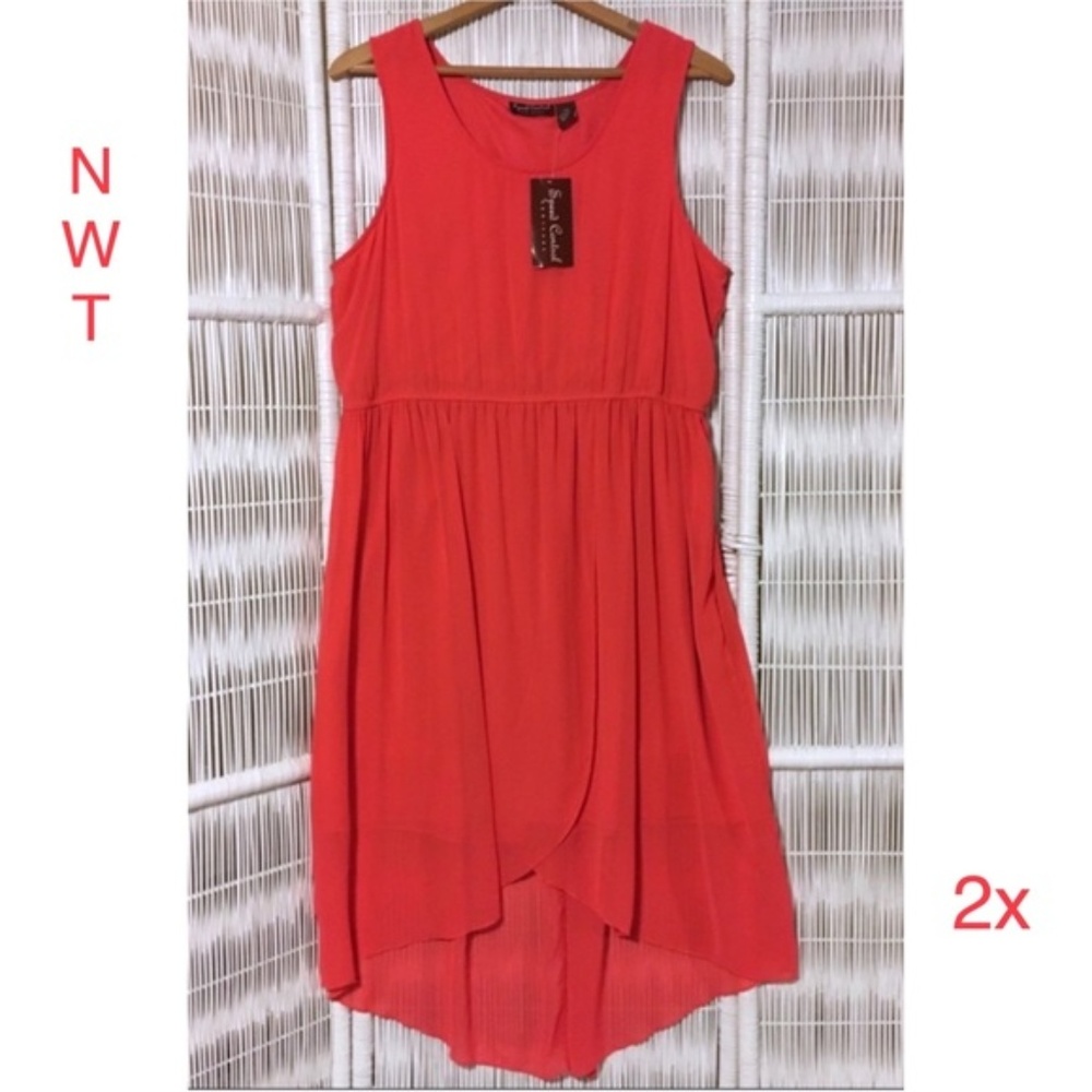 Speed Control Tulip Hem Sleeveless Chiffon Dress